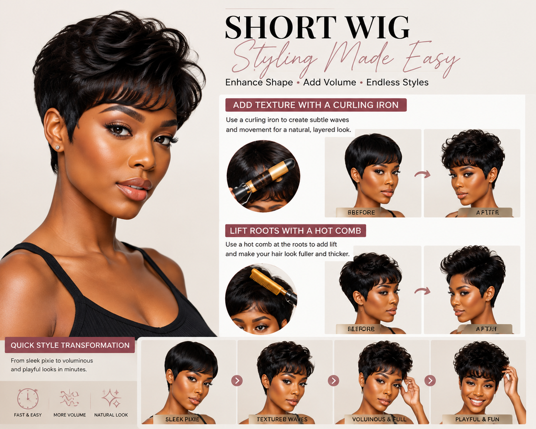 How to Style Short Wigs: Create Bold, Textured & Voluminous Looks with Simple Techniques