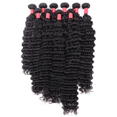 10 Bundles Deal - Wholesale human hair bundles- 10A Indian Virgin Hair (Varied Length 18"-28") Straight/Body/Deep
