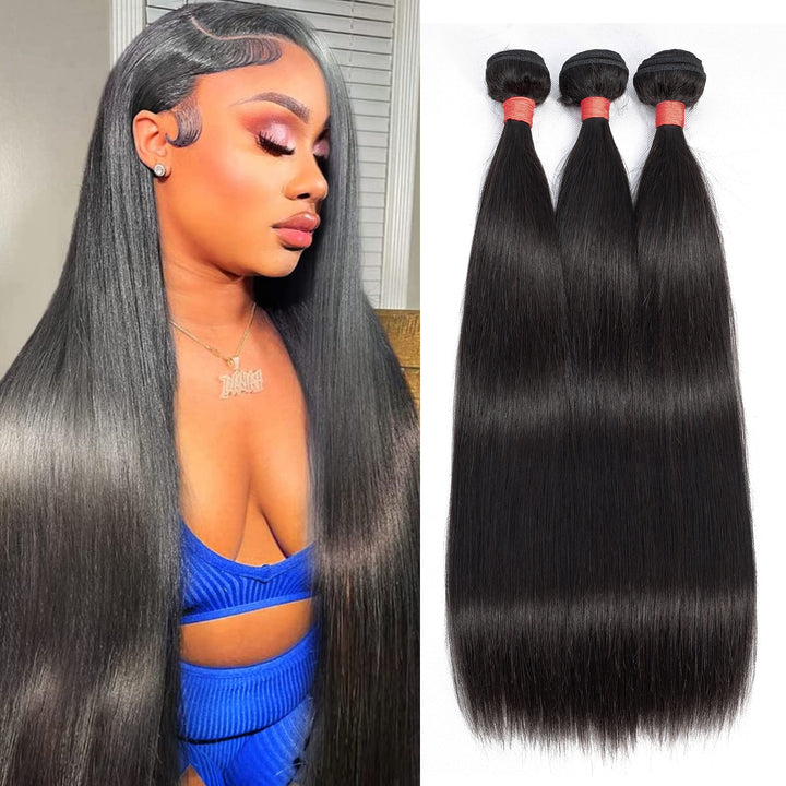 Straight Indian virgin human hair bundles from Riverwood&