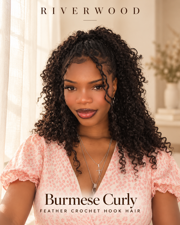 Burmese Curly Feather Crochet Human Hair for Braids