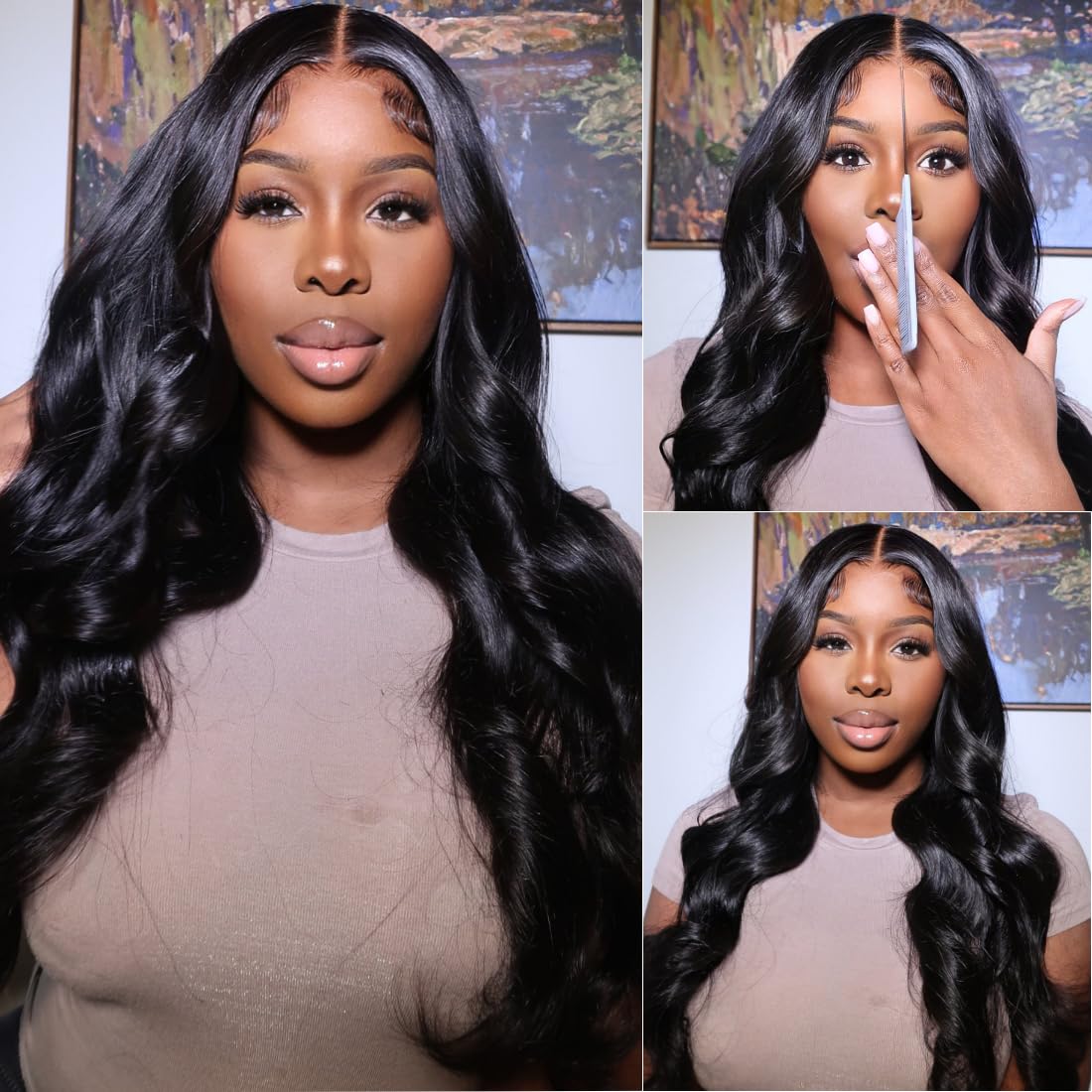 Riverwood Loose Wavy Gluless Wigs 13x4 Lace Front Pre-Plucked Virgin Human Hair