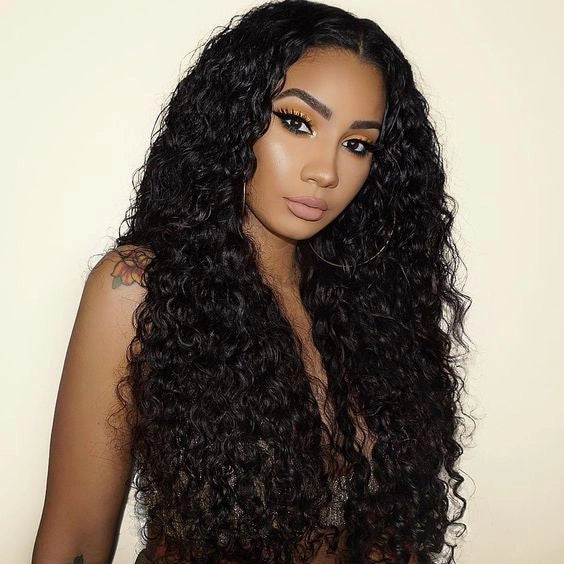 8A Water Wave 100% Brazilian Human Hair Bundle in Natural Black