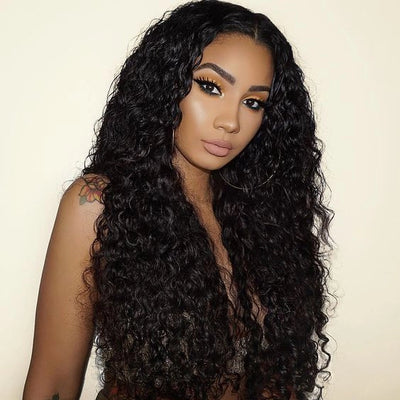 8A Water Wave 100% Brazilian Human Hair Bundle in Natural Black