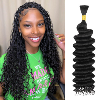 Deep Wave Bulk 100% Human Hair for Braiding