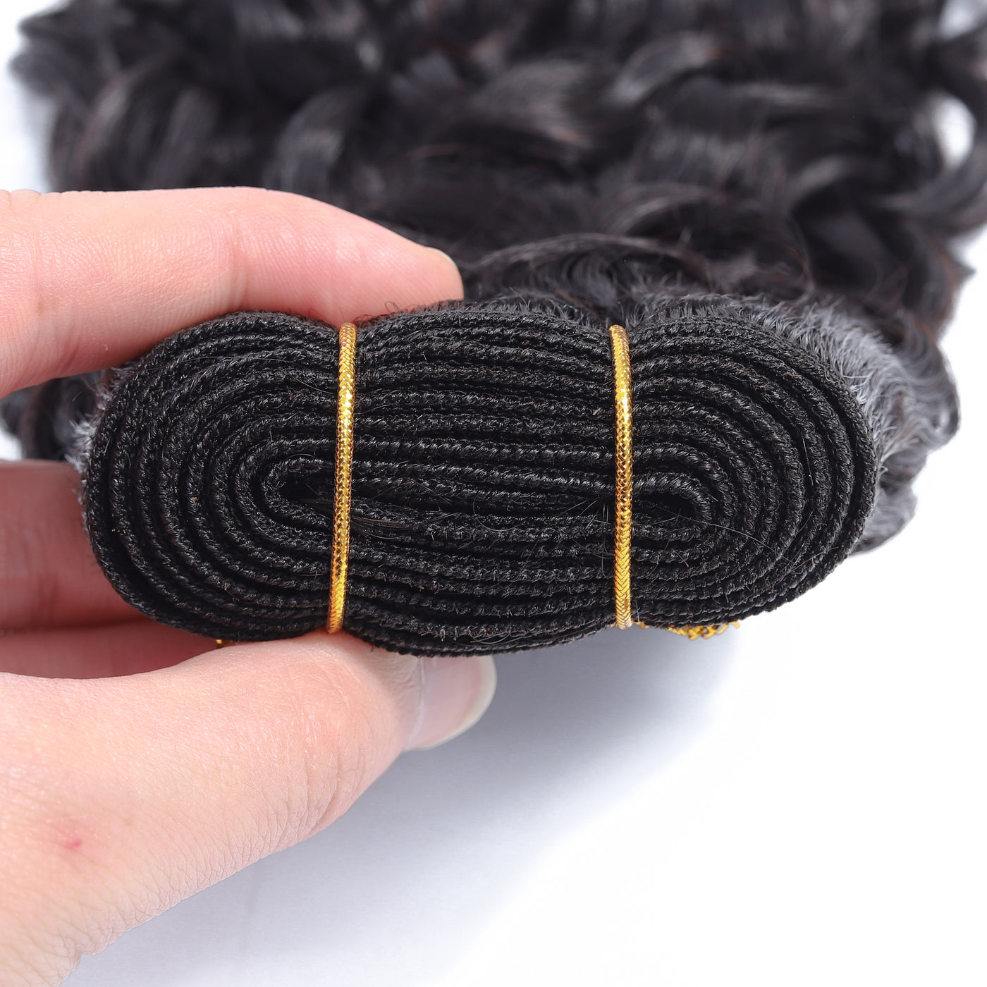 8A Water Wave 100% Brazilian Human Hair Bundle in Natural Black