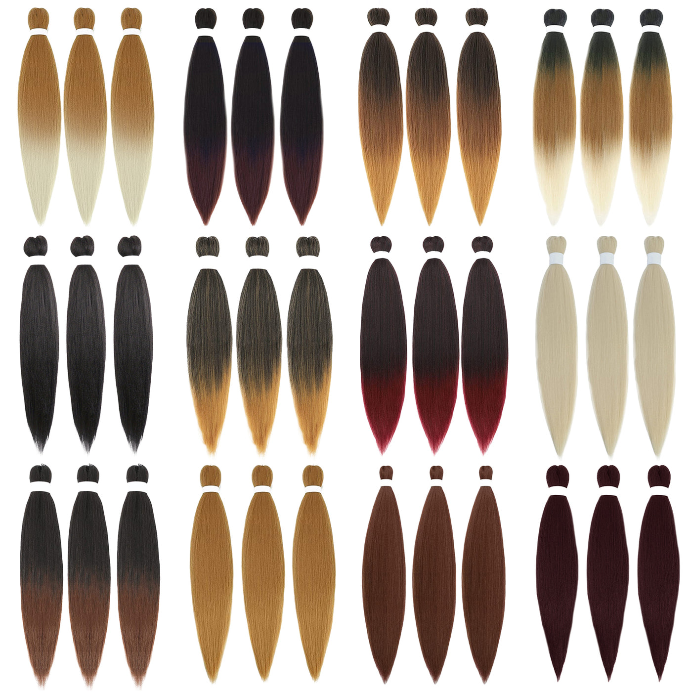 EZ Braid Multi-color Pre-Stretched Braiding Hair 26" Professional Yaki Synthetic Hair