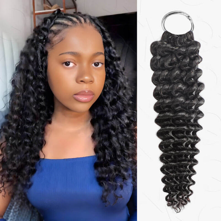Riverwood natural-black deep wave crochet human hair extensions