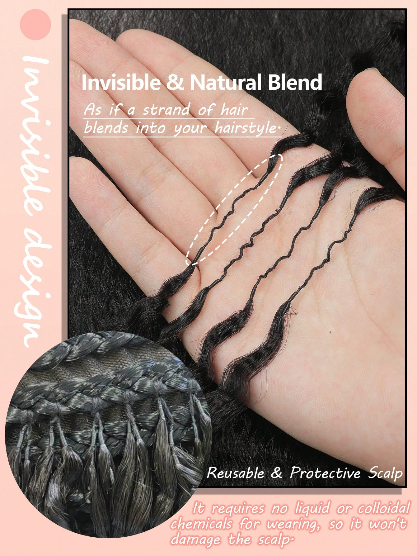 24“ Straight Feather Crochet Human Hair Extension Natural