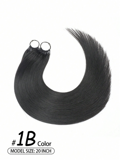 24“ Straight Feather Crochet Human Hair Extension Natural