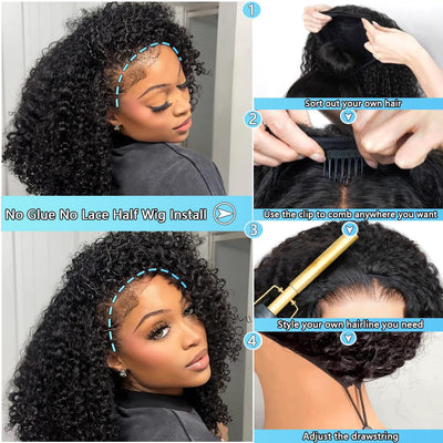 Riverwood Kinky Curly Half Wigs One Fit All