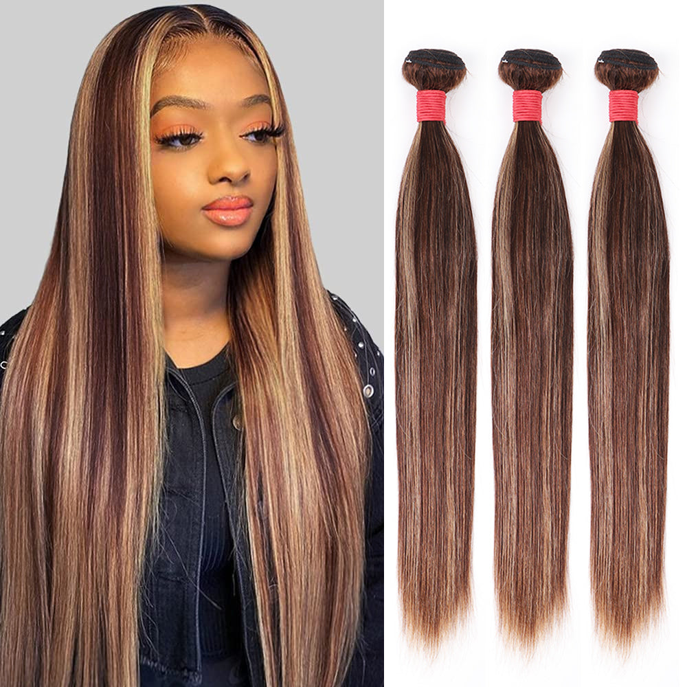 10A Highlight Ombre #P4/27 Straight Virgin Human Hair Bundle