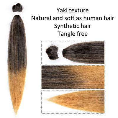 EZ Braid #1B/27 Pre Stretched Braiding Hair 26" Yaki Synthetic Hair
