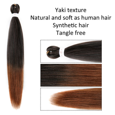 EZ Braid #1B/30 Pre Stretched Braiding Hair 26" Yaki Synthetic Hair