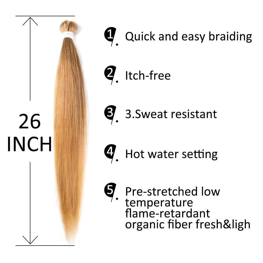 EZ Braid #27 Pre Stretched Braiding Hair 26" Yaki Synthetic Hair