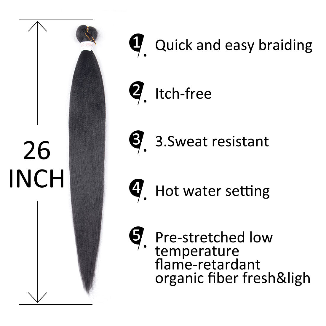 EZ Braid #2 Pre Stretched Braiding Hair 26" Yaki Synthetic Hair