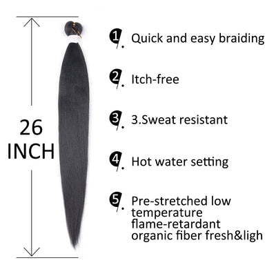 EZ Braid #2 Pre Stretched Braiding Hair 26" Yaki Synthetic Hair