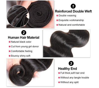 Riverwood 8A Deep Wave Brazilian Human Hair Bundle Natural Color
