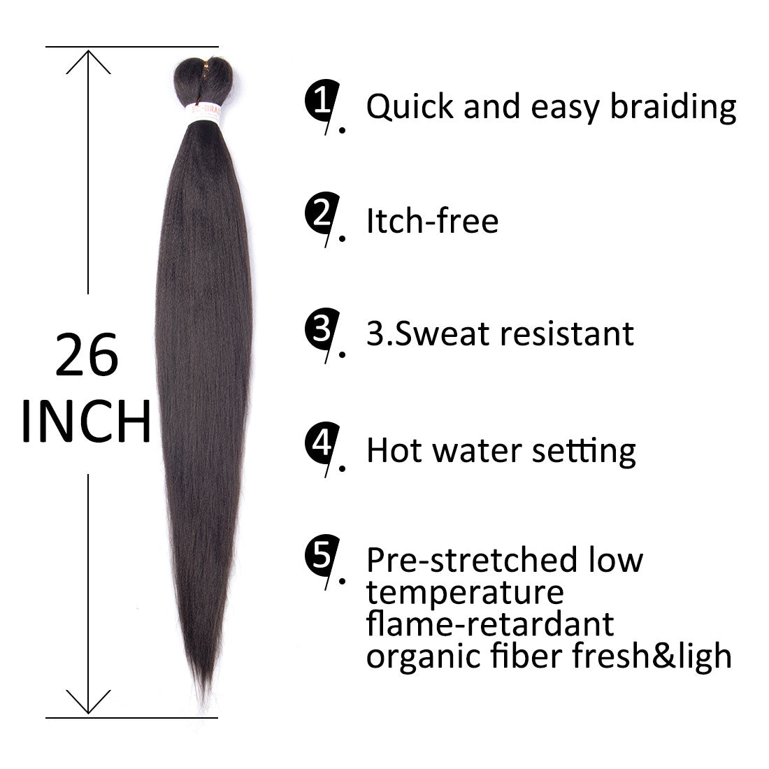 EZ Braid Multi-color Pre-Stretched Braiding Hair 26" Professional Yaki Synthetic Hair