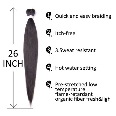 EZ Braid Multi-color Pre-Stretched Braiding Hair 26" Professional Yaki Synthetic Hair