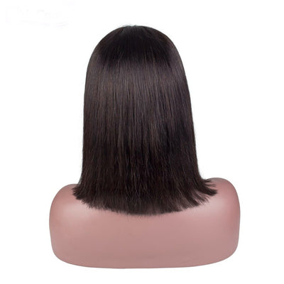 Short Straight Bob Wigs 13x4 Lace Front Human Hair Wigs Natural Black