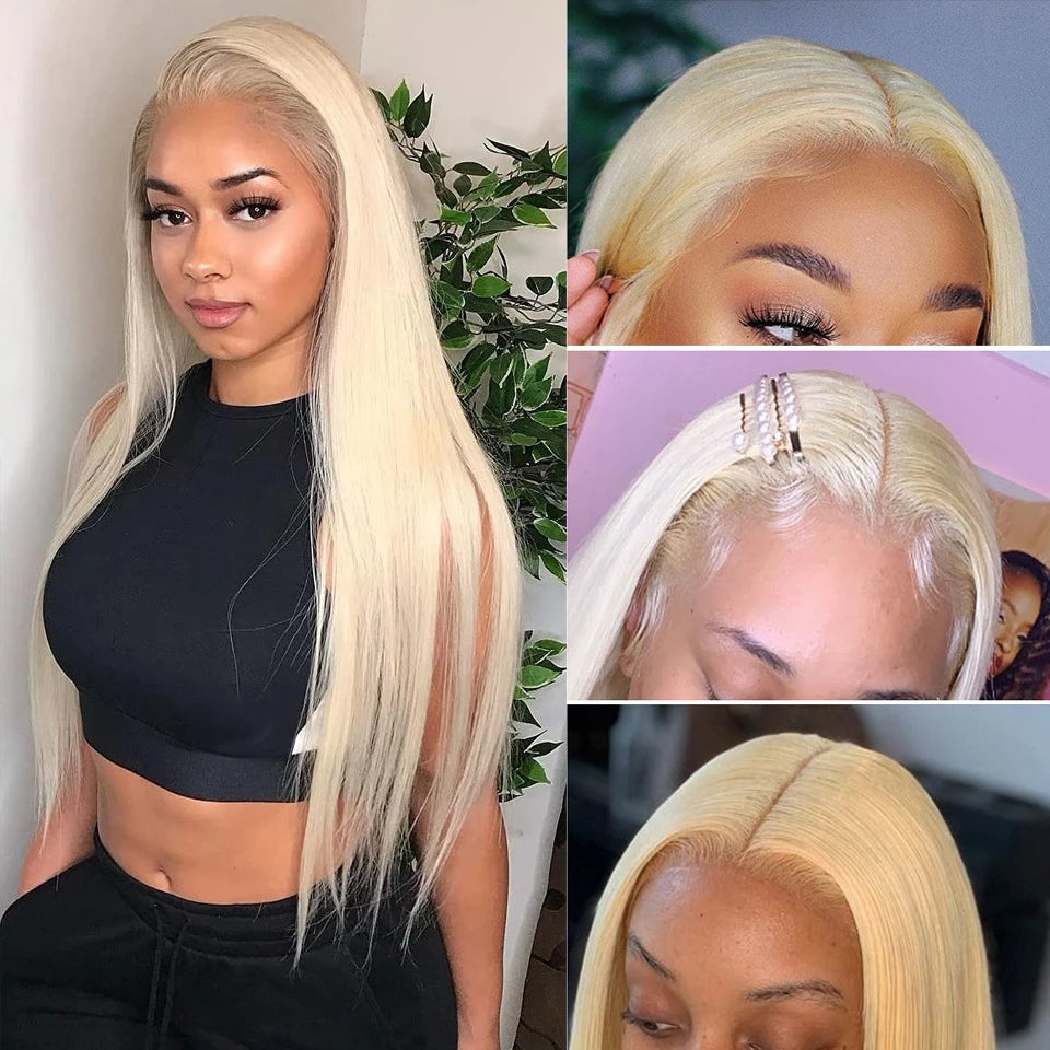 #613 Blonde 13x4 HD Lace Front Wigs Straight Human Hair Blonde Wig