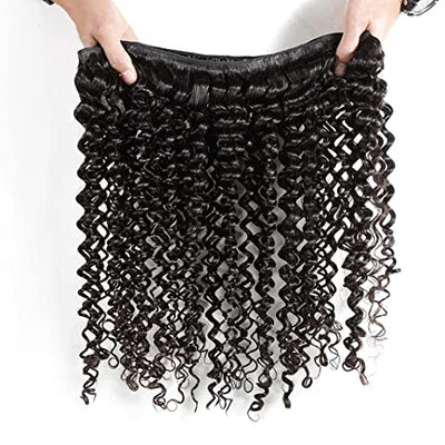 8A Kinky Curly 100% Brazilian Human Hair Bundle in Natural Black