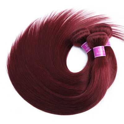 Riverwood 99J Red Wine Burgundy Color Straight Hair Bundle