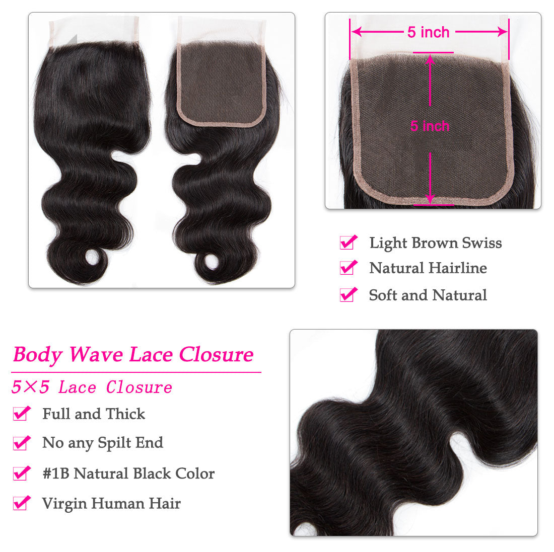 Riverwood 5*5 Body Wave Lace Closur
