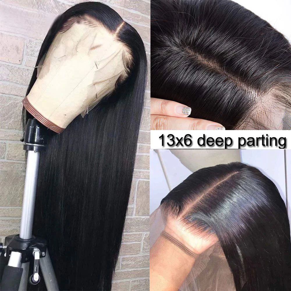 Riverwood Super HD Lace Straight Wigs 13x6 Front 180% Density Pre-Plucked Virgin Human Hair
