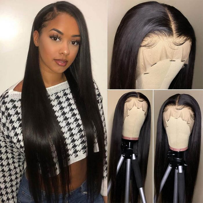 Riverwood Straight Wigs 13x4 Lace Front 150% Density Pre-Plucked Virgin Human Hair