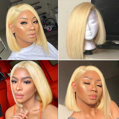 Riverwood #613 Blonde 4x4 Lace Closure Short Bob Wigs Straight Hair Wigs