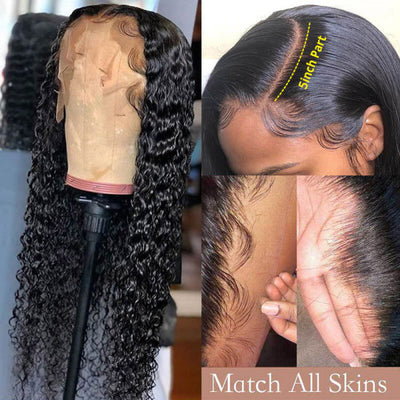 Riverwood Deep Wigs 5x5 Lace 180% Density Pre-Plucked Virgin Human Hair Glueless Wig