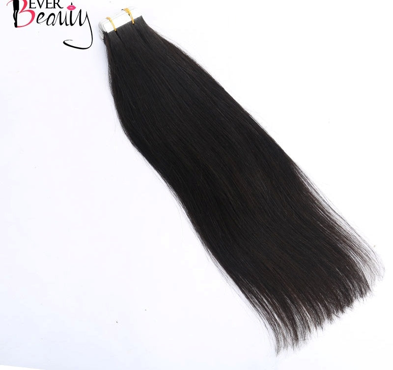  Full Shine 10inch Black Human Hair Extensions Tape ins Real  Natural Hair Extensions Jet Black Hair Straight Hair Extensions Glam  Seamless Tape ins 20Pieces 30Grams Short Hair : Beauty 